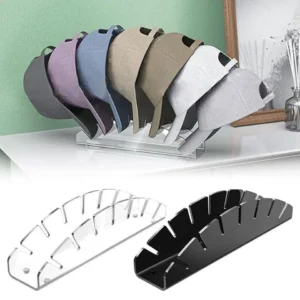Baseball Cap Organiser Rack holding several caps, 3D printed